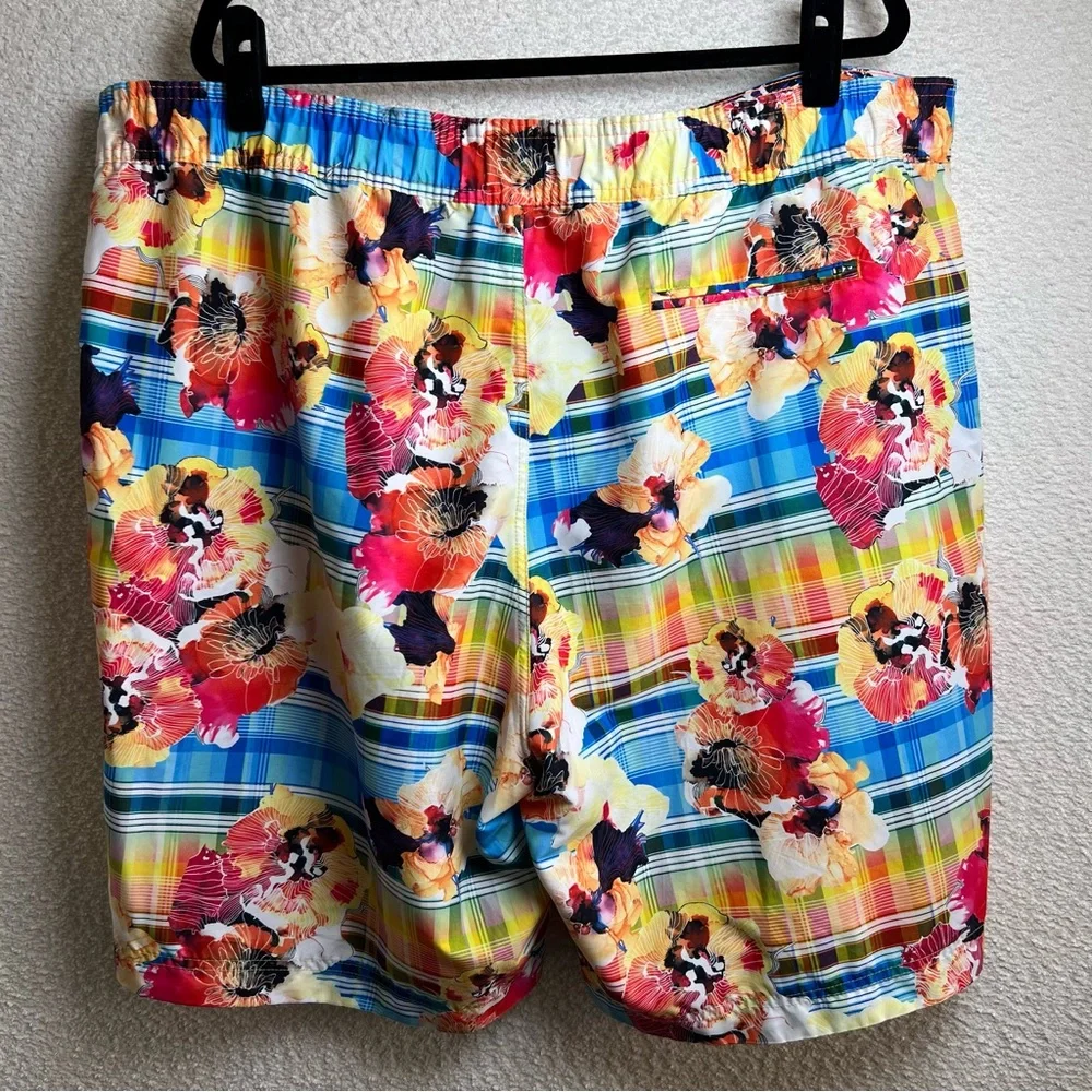 Robert Graham Men’s Swim Trunks Floral Patches Classic Fit Bathing‎ Suit Size 44